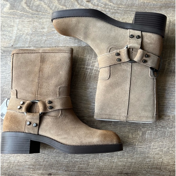 Zara Suede Ankle Biker Boots - Picture 4 of 9